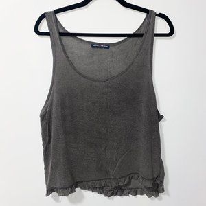 Brandy Melville Grey/Gray Ruffle Tank Top Size One Small
